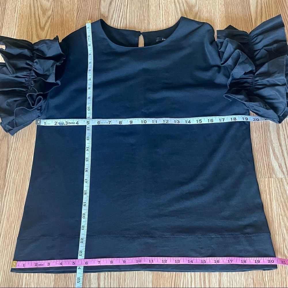 𝅺Drew Black Ruffle Sleeve Top - Picture 7 of 10